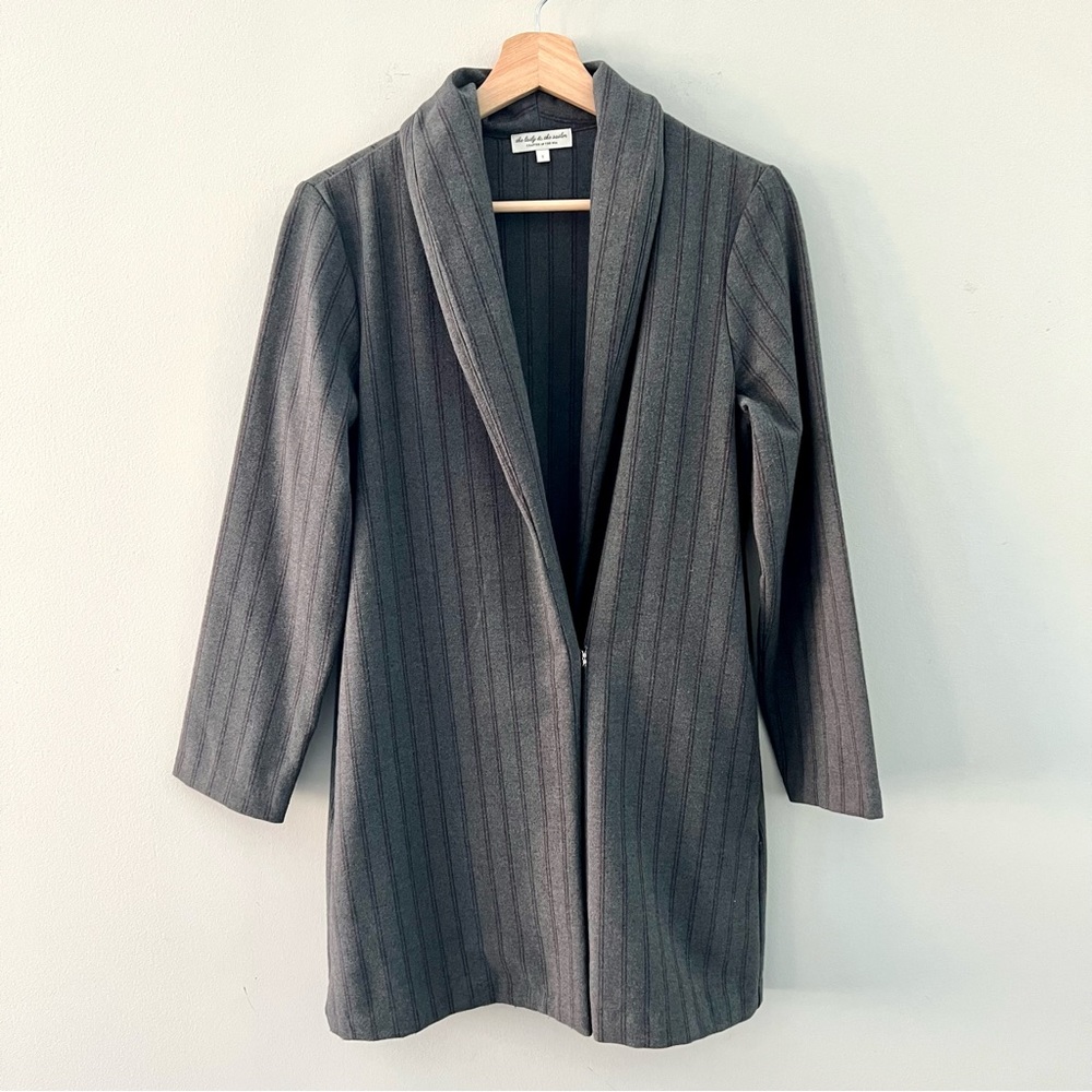 The Lady & The Sailor Anthropologie Striped Long Shawl Jacket Blazer 1 Small